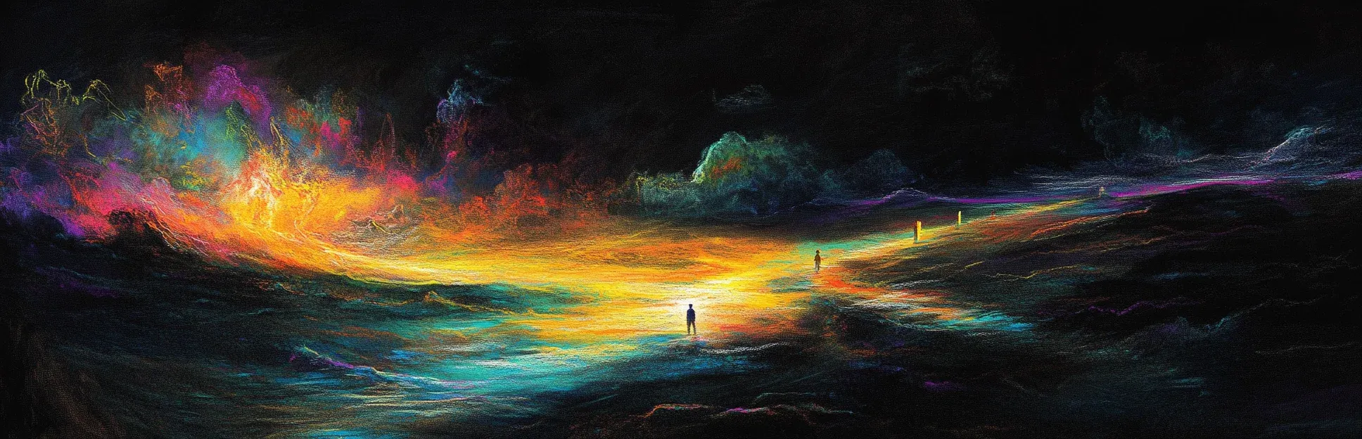 Figura solitaria ante una puerta luminosa, equipo de bienvenida visible al interior