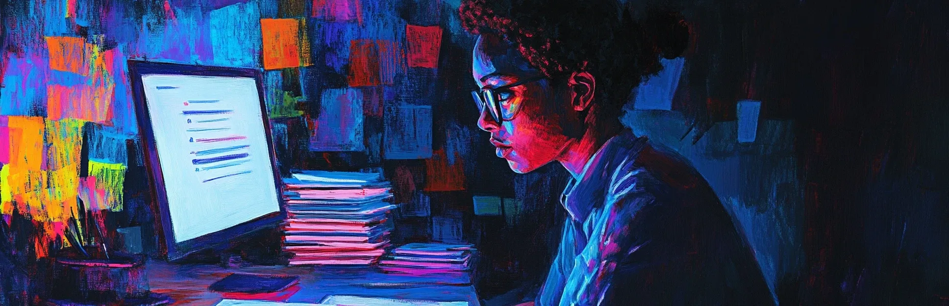 Lista de checkboxes marcados, el último se desintegra en partículas de luz